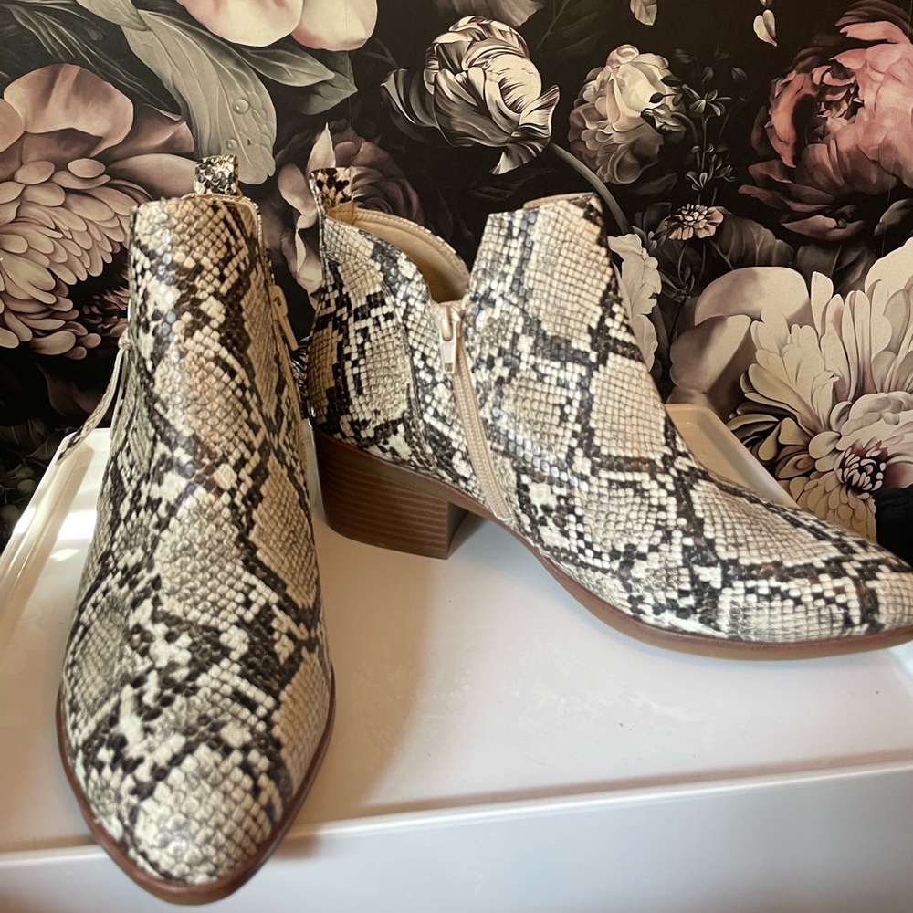 MIA snake print booties